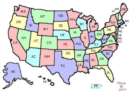 united states map