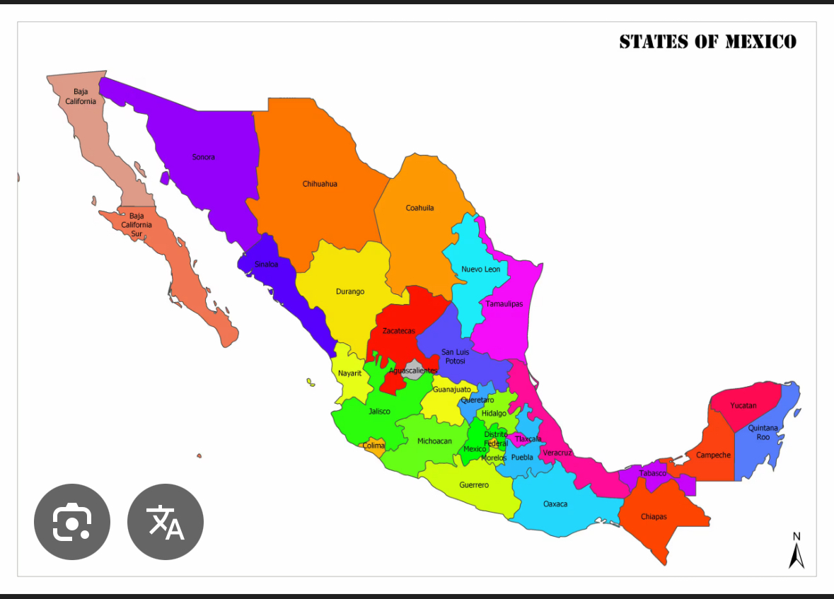 Map of Mexican States